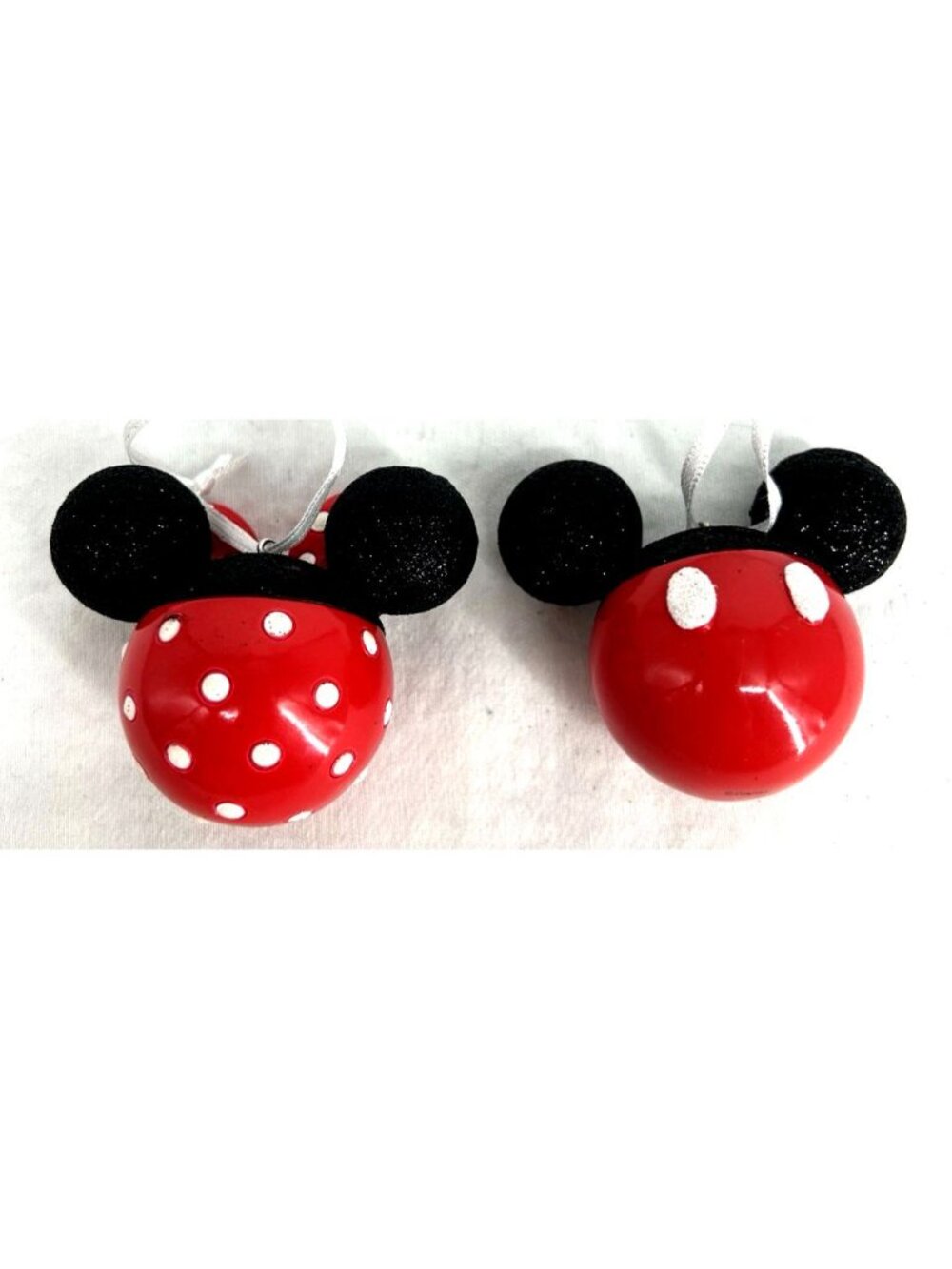 Disney Mickey & Minnie Mouse Christmas Ornaments Silhouettes Iconic Ears 3" Wide